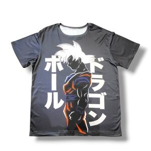 Dragon Ball Z Goku Ultra Instinct Black Men's T-shirt Approx XL-2XL, No Size Tag